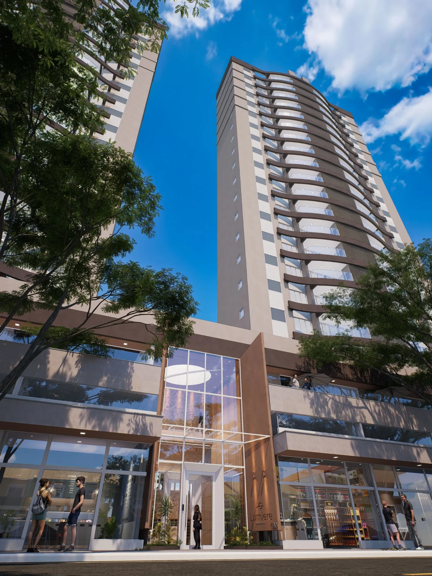 Render original do empreendimento Lumière Residence Club